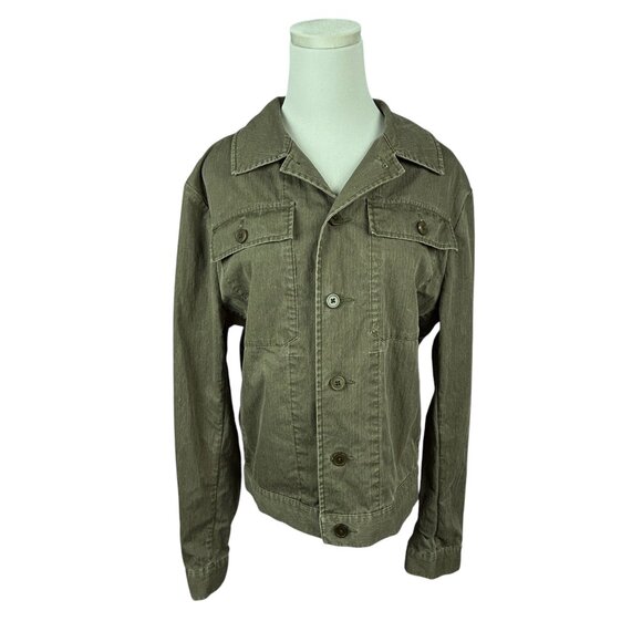 Vintage Banana Republic Jacket Womens‎ Small Green Button Up Lightweight Pockets - Picture 1 of 12